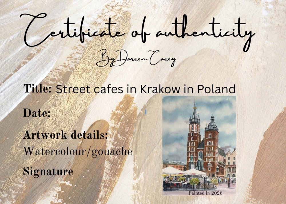 Street cafes in Krakow in Poland