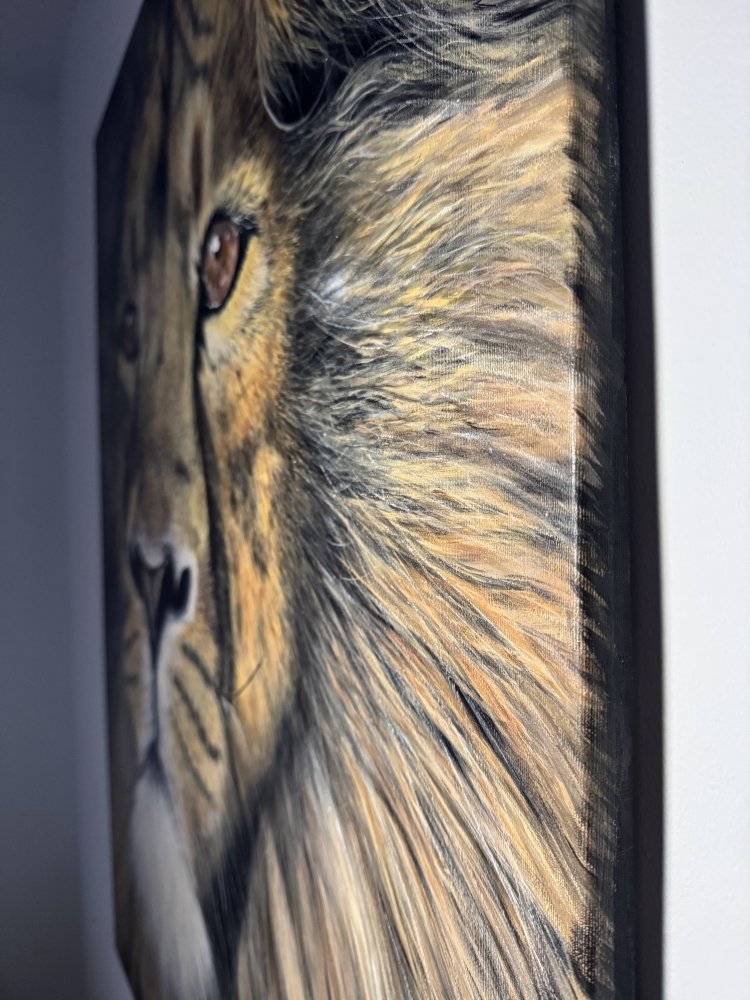 \"Power of Silence\" original lion painting