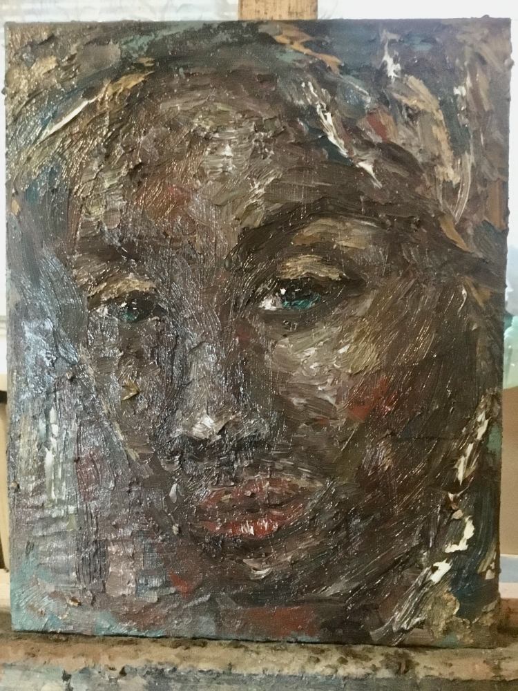Before the Words – Expressive Abstract Portrait Oil Painting