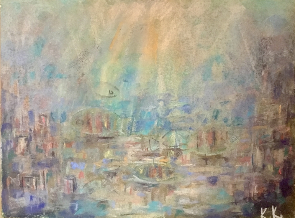 Atmosphere No. 2 – The Hidden City Original Abstract Cityscape Painting | 45 × 60 cm