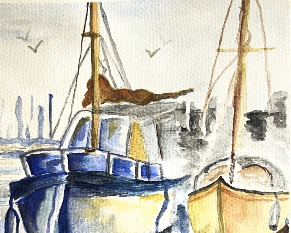 Docked Boats on the Water