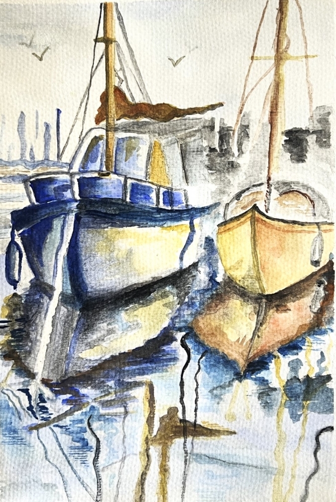 Docked Boats on the Water