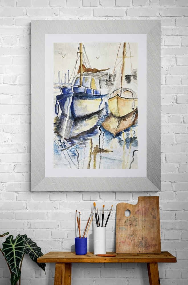 Docked Boats on the Water