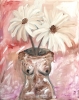 Floral Torso Boob Vase Canvas Painting
