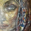 The Woman in the Shawl | Original Folk Oil Portrait 