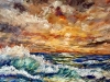 SUNBREAK – Original Seascape Painting, Soft Pastel Ocean Artwork, Sunset Sea Wall Art