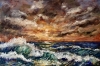 SUNBREAK – Original Seascape Painting, Soft Pastel Ocean Artwork, Sunset Sea Wall Art