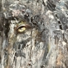 Lunar Trace Original Wolf Oil Painting 