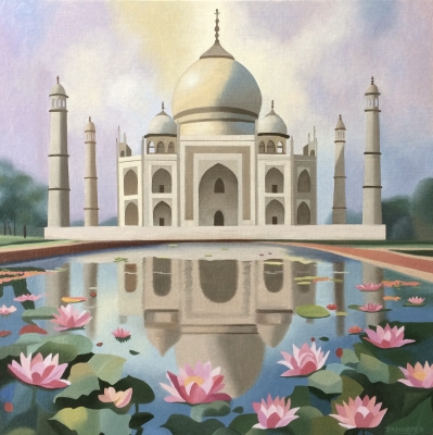 Taj Mahal With Lotus