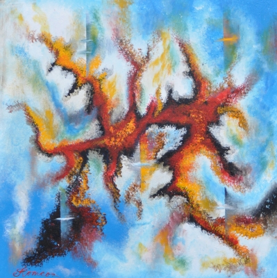 The Volcano, acrylic on canvas