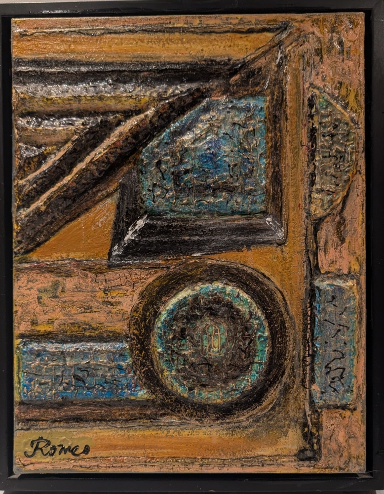 Inside of Pyramide 2, paper mache, acrylic, 14X22 Inch, 35.5x56 cm,  SKU 1068