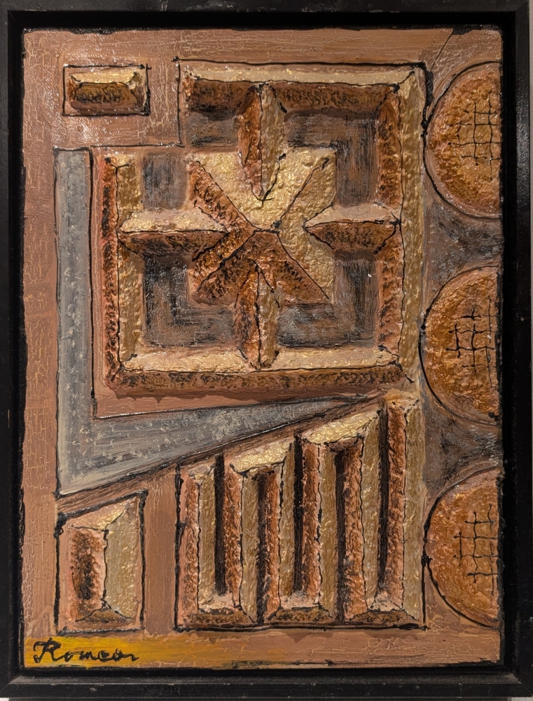 The Faraon Sarcophagus in the Tomb, mixt acrylic, paper mache, 2 pieces, 12X16 inch SKU 1067 