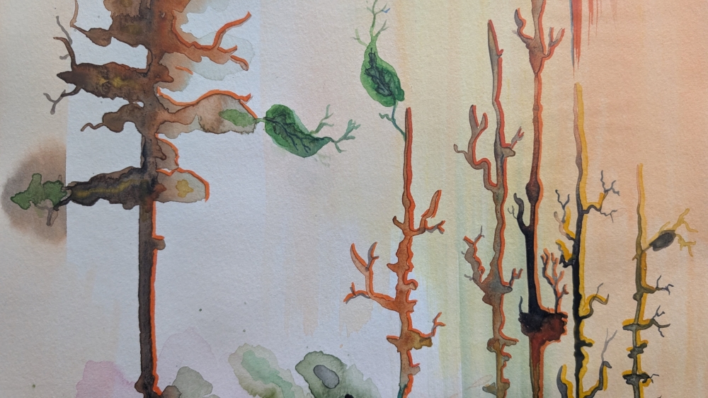 Adam and Eve, 12x18 inch, 30,5x46 cm, Watercolors on cold press paper SKU 4043 