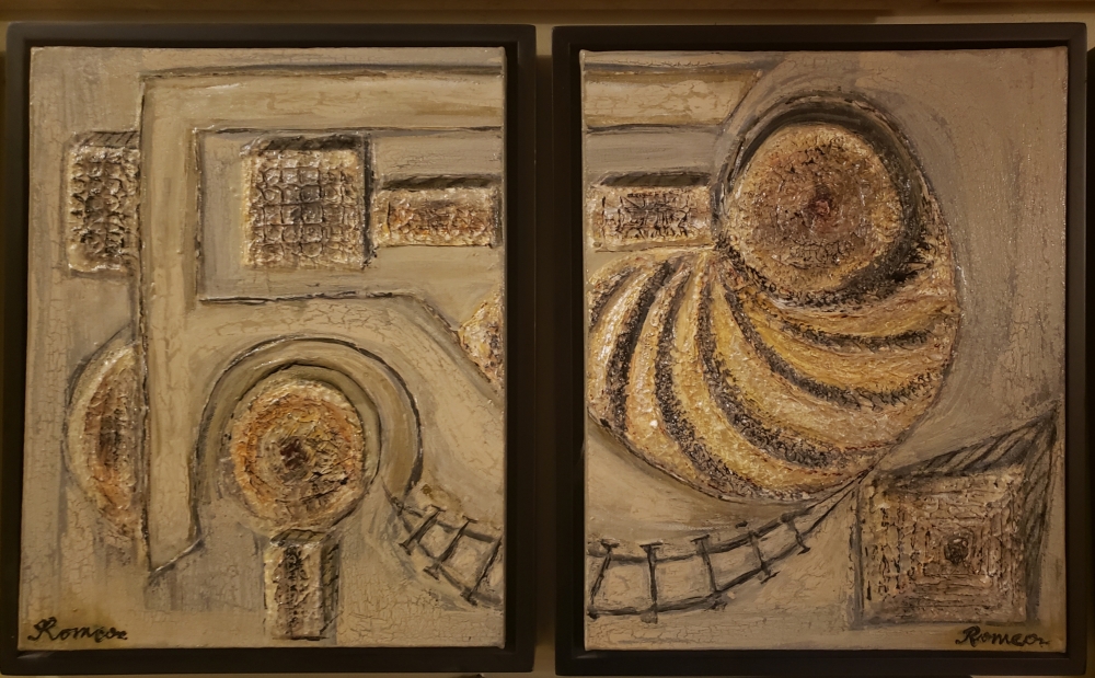 Inside of Pyramid 1, paper mache, acrylic, 14X22 Inch, 35.5x56 cm,  SKU 1069 