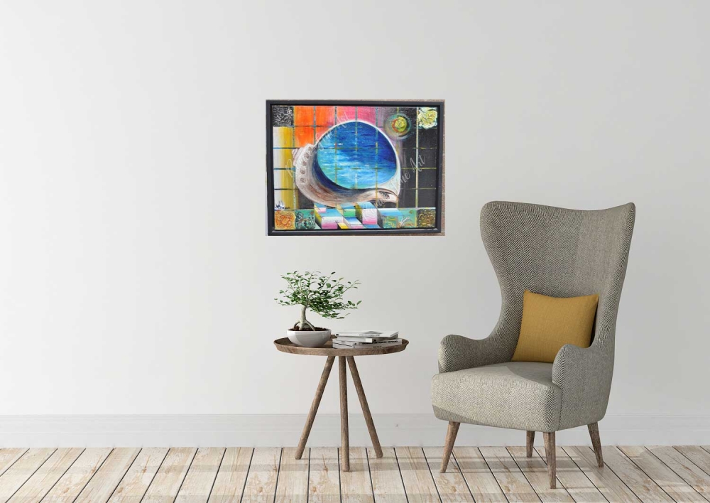 Aqua, Sound, Acrylic on canvas, 12x16 inch, SKU 1071 