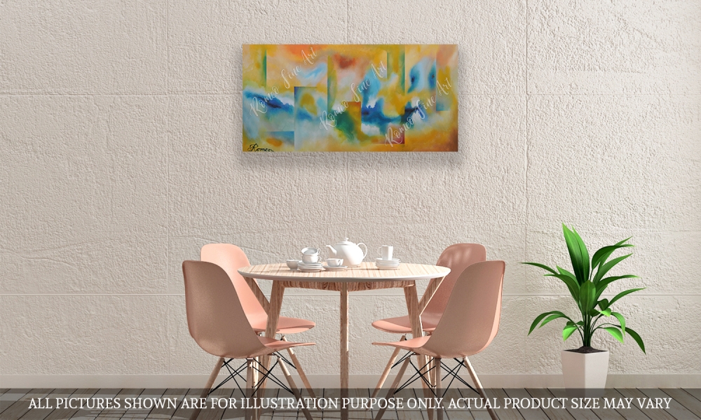 The blue river, Acrylic on canvas, 24x48 inch, SKU 1093 