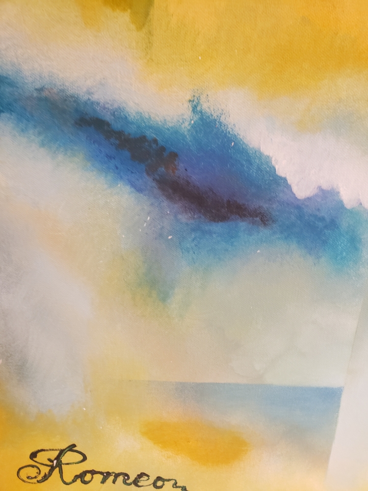 The blue river, Acrylic on canvas, 24x48 inch, SKU 1093 