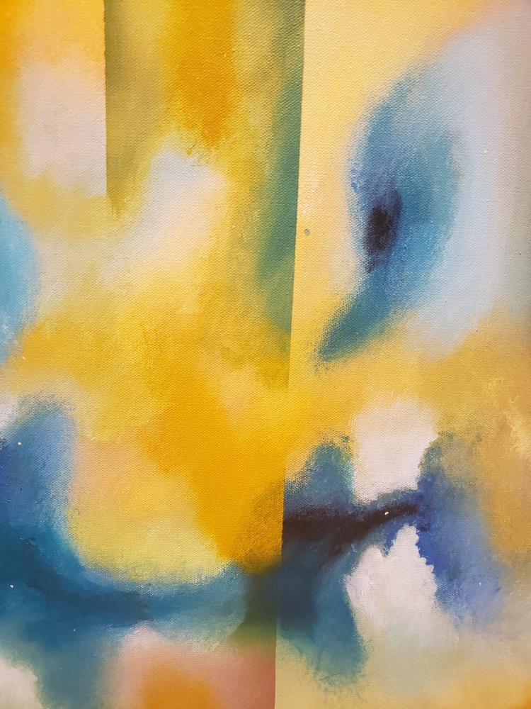 The blue river, Acrylic on canvas, 24x48 inch, SKU 1093 