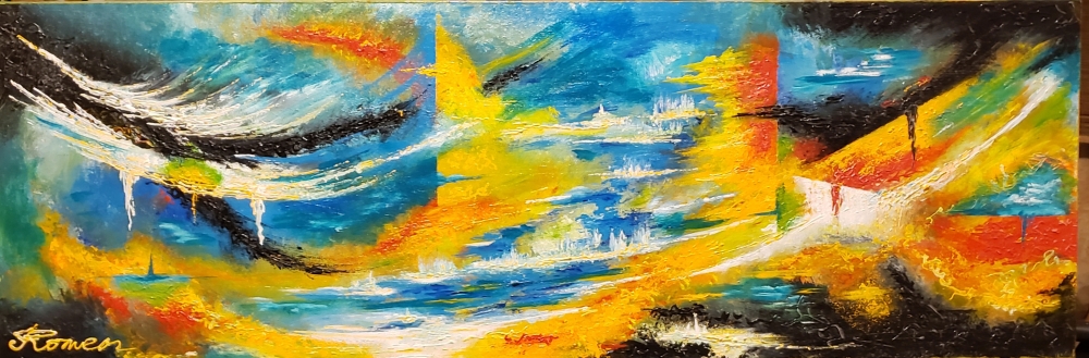 Winter's Tears, acrylic on canvas, 12x36 inch, SKU 1128