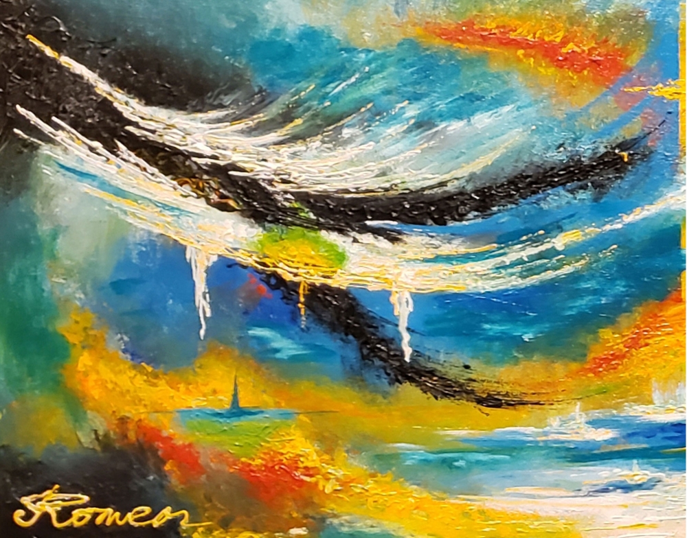 Winter's Tears, acrylic on canvas, 12x36 inch, SKU 1128