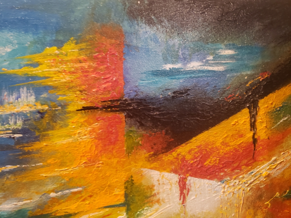 Winter's Tears, acrylic on canvas, 12x36 inch, SKU 1128