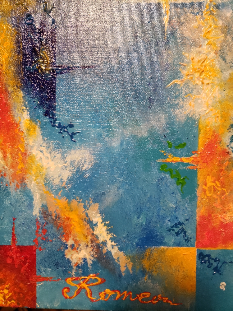 Thunder Lights, Acrylic On Canvas, 12x36 inch, SKU 1131