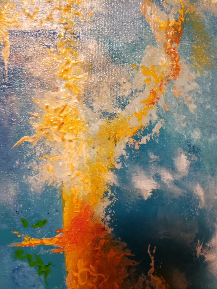 Thunder Lights, Acrylic On Canvas, 12x36 inch, SKU 1131