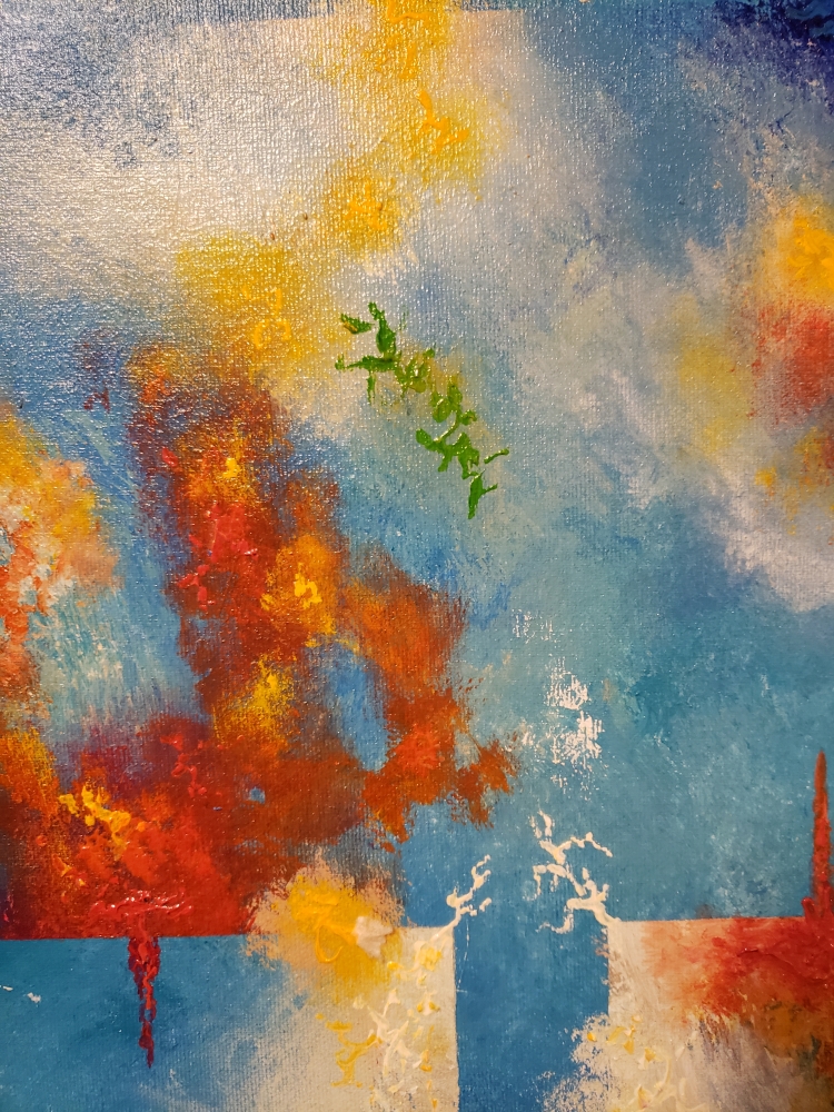 Thunder Lights, Acrylic On Canvas, 12x36 inch, SKU 1131