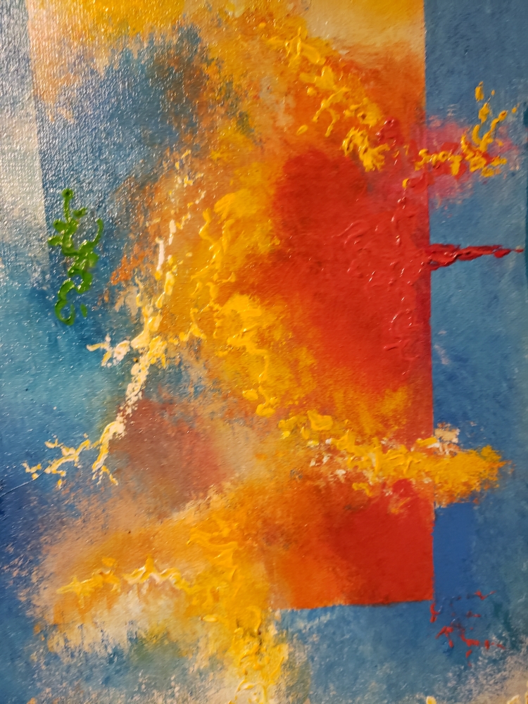 Thunder Lights, Acrylic On Canvas, 12x36 inch, SKU 1131