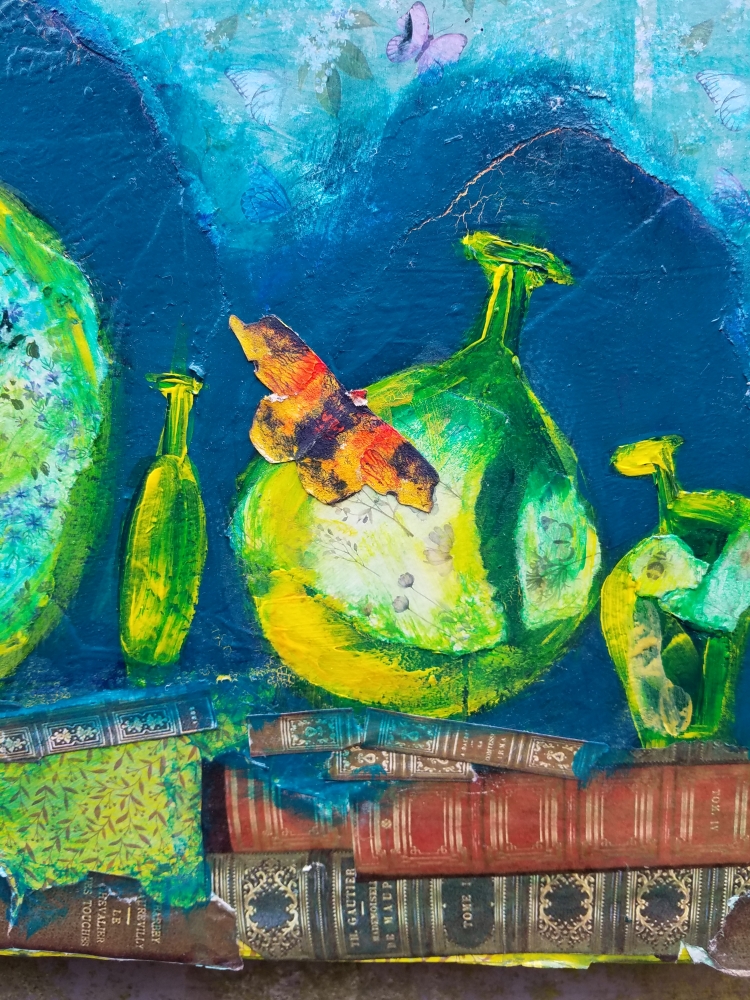 Antique Bottles on Books