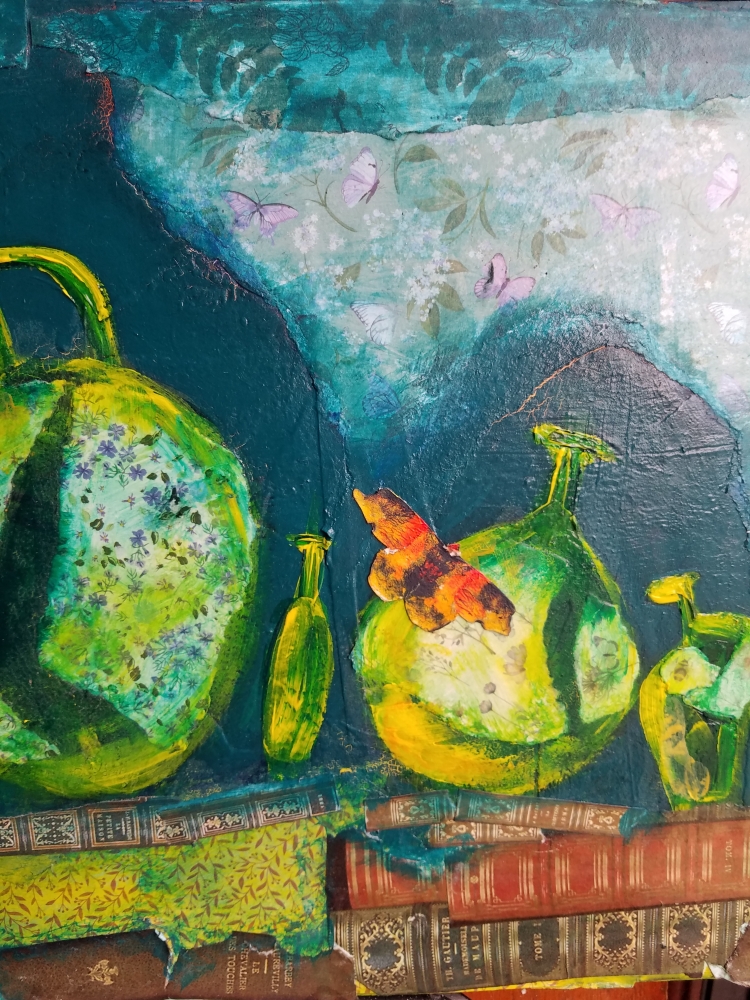 Antique Bottles on Books