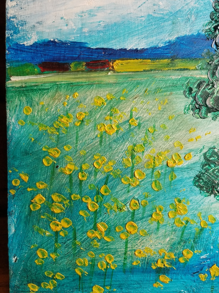 Impasto Landscape - Daffodils
