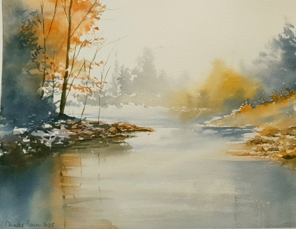 Tranquil Waters. Original Signed Watercolour. 15x11 inches, Unframed