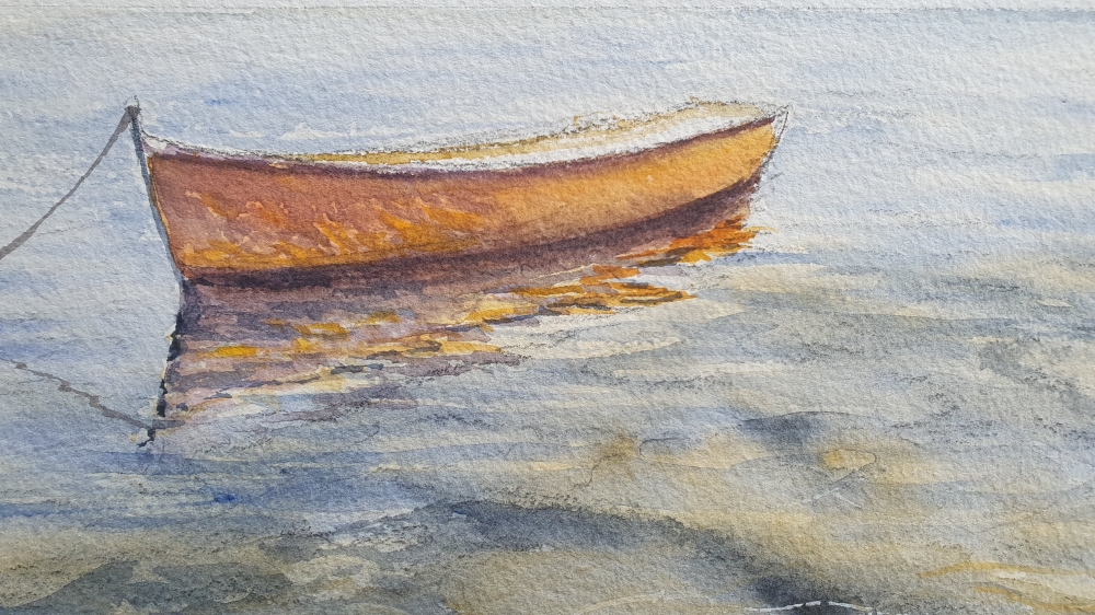 Crystal Waters. Original Signed Watercolour. 15x11 inches. Unframed