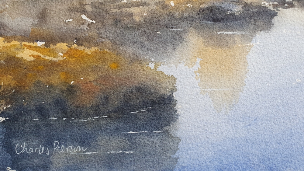 Autumn River Reflections. Original Signed Watercolour. 15x11 inches