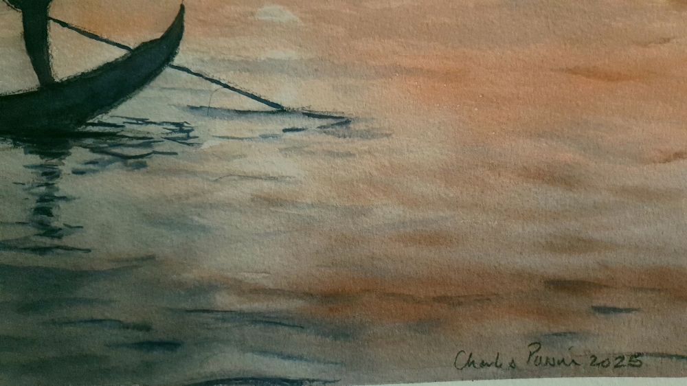 Venice at Sunrise. Original Signed Watercolour. 15x11 inches. Unframed