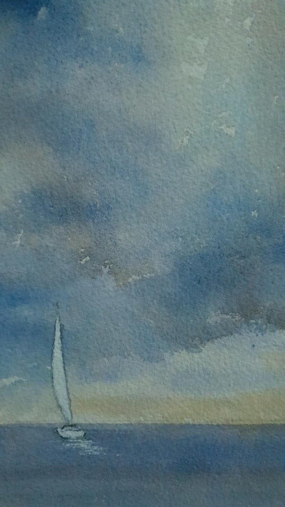 Sail and Sky . Original Watercolour 11x15 inches.   UNFRAMED