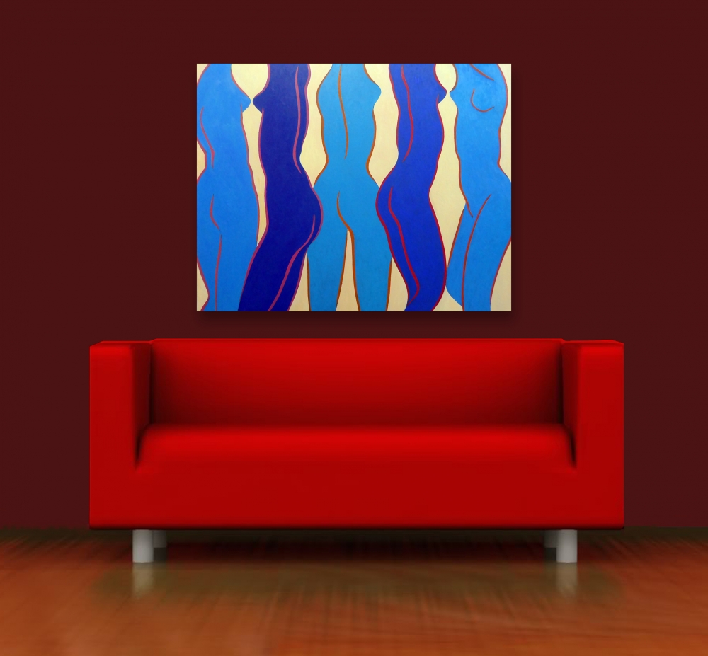FIVE RHYTHMIC NUDES IN BLUES