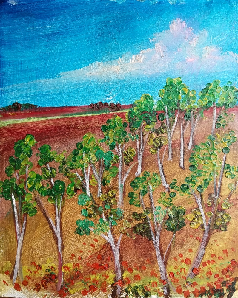 Impasto Landscape - Olive Trees
