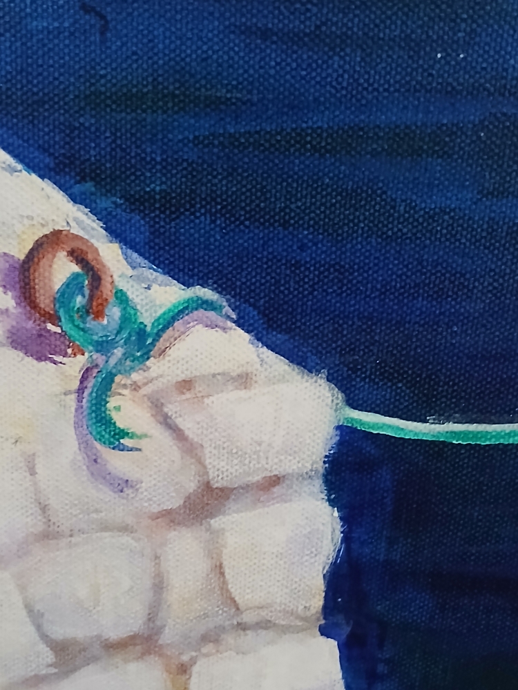 Green Rowing Boat With Pink Buoy