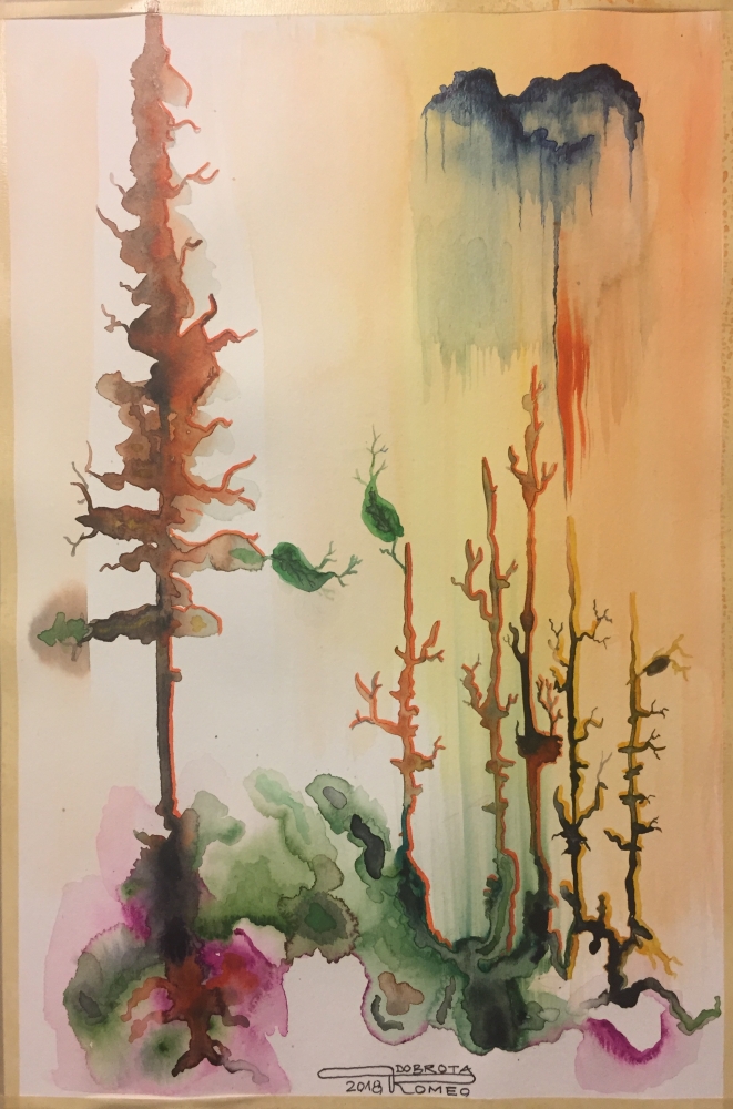 Adam and Eve, 12x18 inch, 30,5x46 cm, Watercolors on cold press paper SKU 4043 