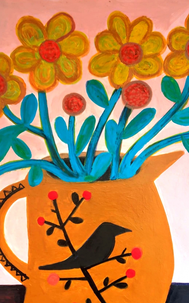 Yellow Flowers In A Vase