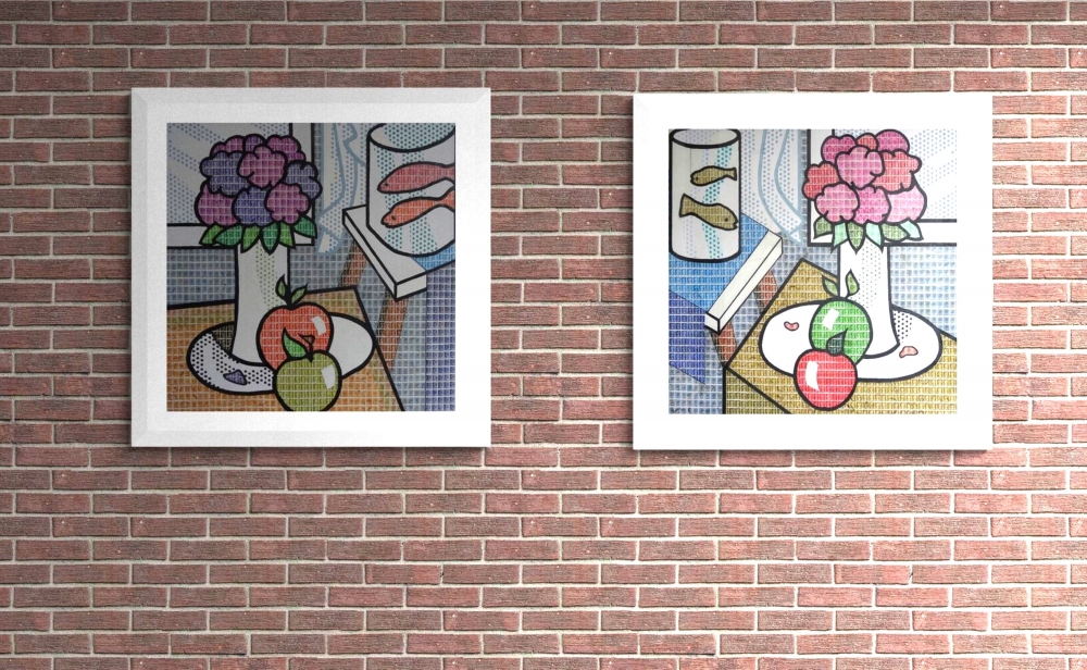 Homage to Lichtenstein 2 – Still Life with Fishgold 