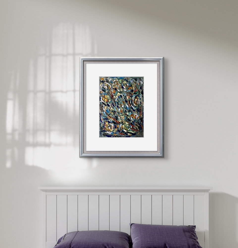 Abstract Floral Impasto Oil Painting