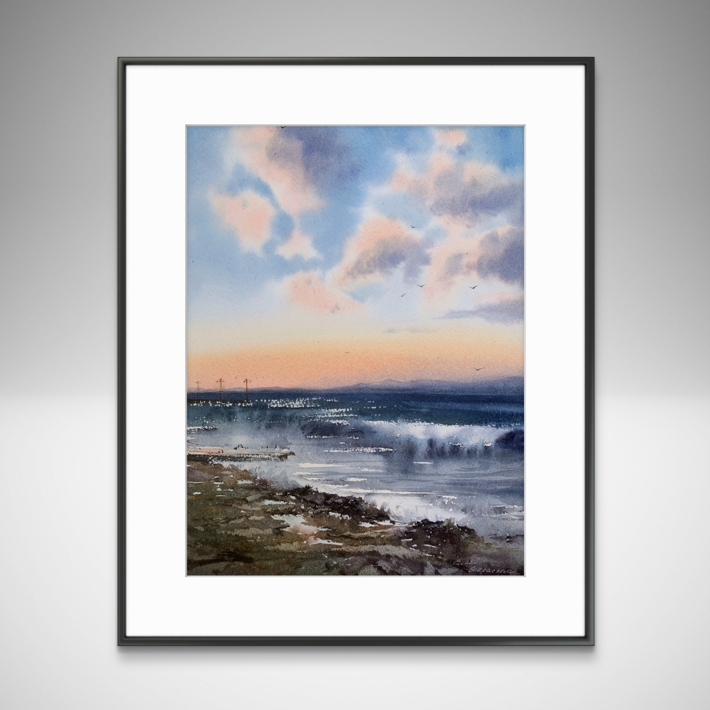 Sunset on the sea Storm