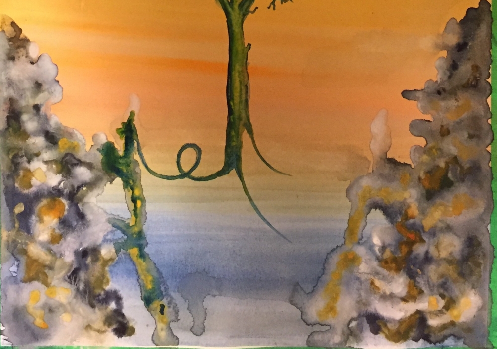 Ecce...Tree, 12x18 inch, watercolors, SKU 4060