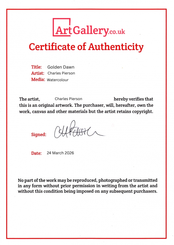 Golden Dawn. Original Watercolour Landscape. 15x11 inches Unframed