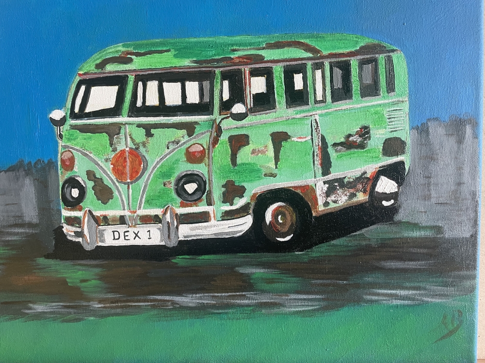 Split Screen Rusty VW Campervan 