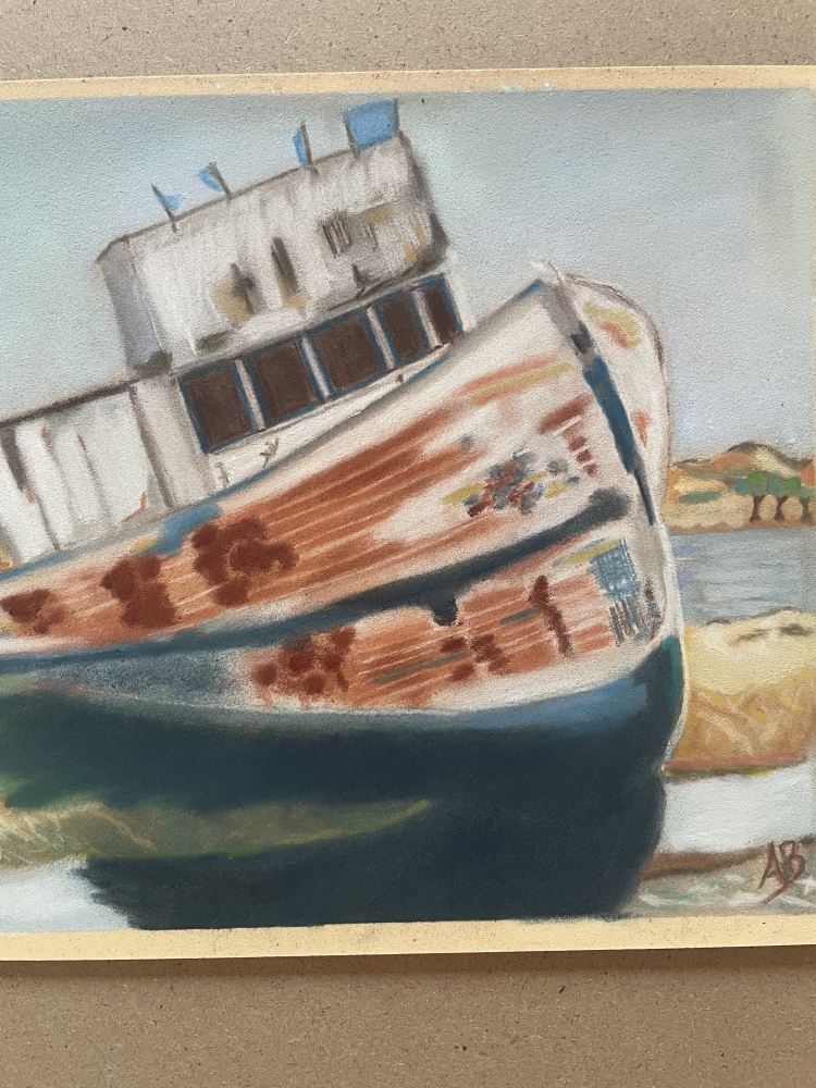 A Fishing Boat on the Seabank