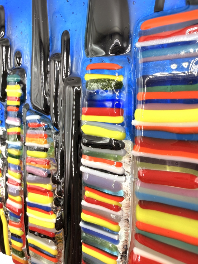 City at Night Framed Glass Art